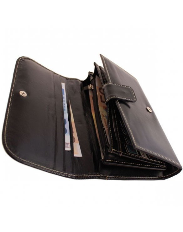 Womens wallet black leather color