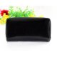Black leather wallet for women