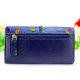 Blue leather wallet for women