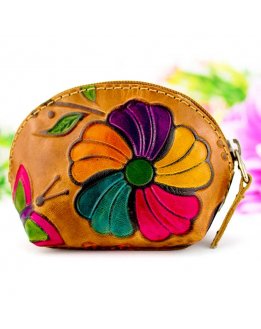 Handmade leather coin purse