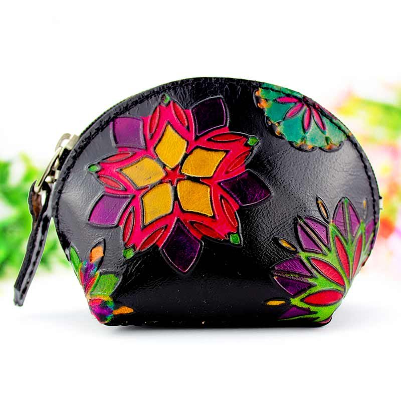 Leather coin purse for women