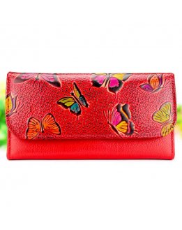 Leather purses red color design